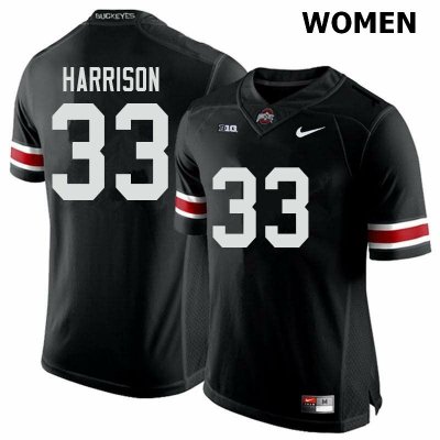 Women's Ohio State Buckeyes #33 Zach Harrison Black Nike NCAA College Football Jersey Stability DXZ8744XH